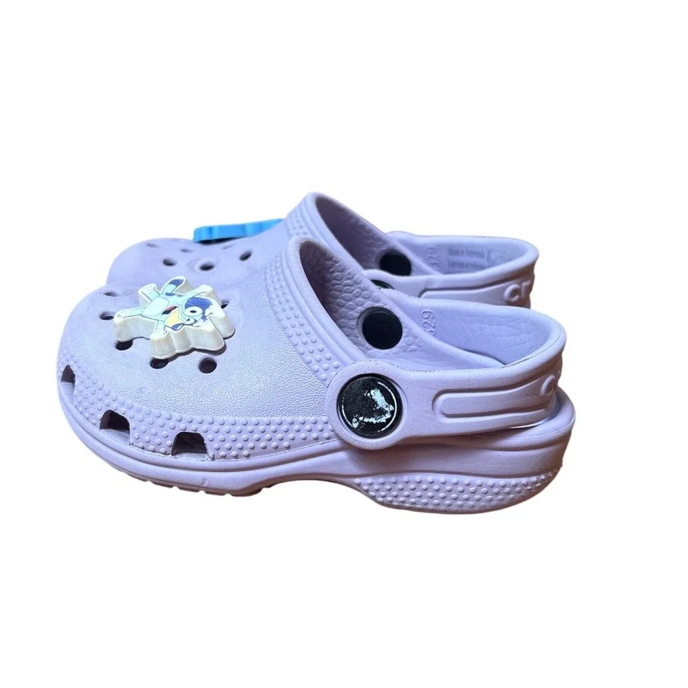 Crocs Classic Clog Kids Purple Peppa Pig Bluey Charms SIZE C6